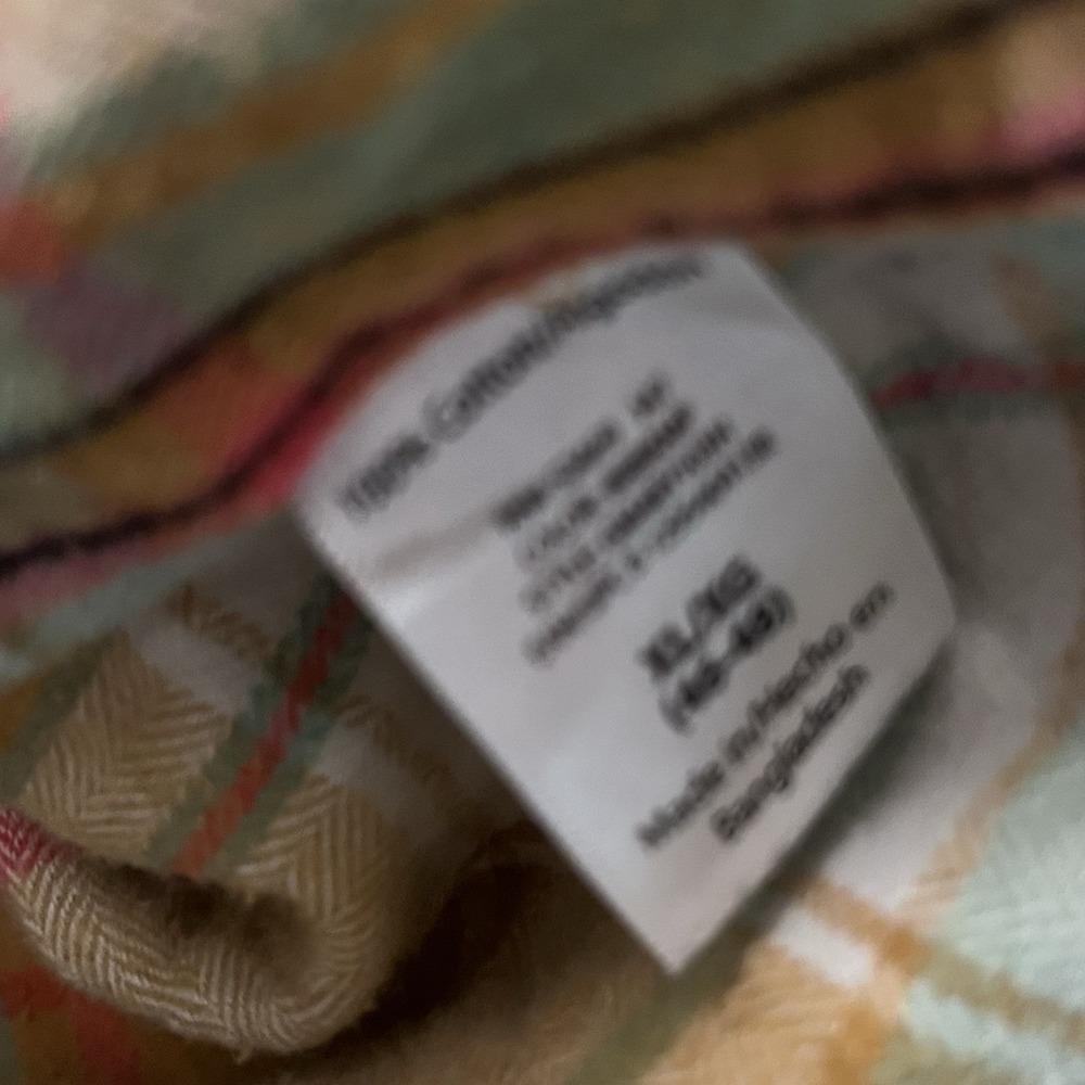 Oversized‎ Bleached Plaid Flannel Shirt XL Distressed Button Up Grunge Shacket - Picture 4 of 4